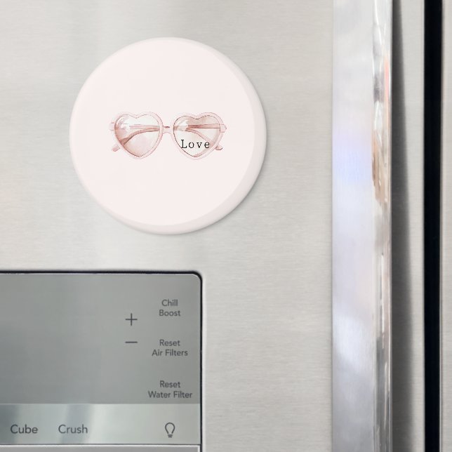 Rosa Hjärtformade Glasögon Kärlek Magnet (In Situ (Fridge))
