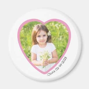 Rosa Hjärtformade Photo Magnet