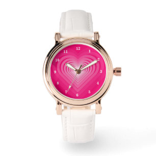 Rosa hjärthurmband armbandsur