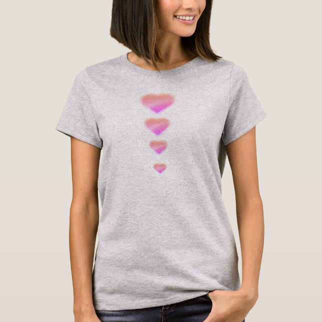 rosa hjärtklänning utan ärmar t shirt (Framsida)