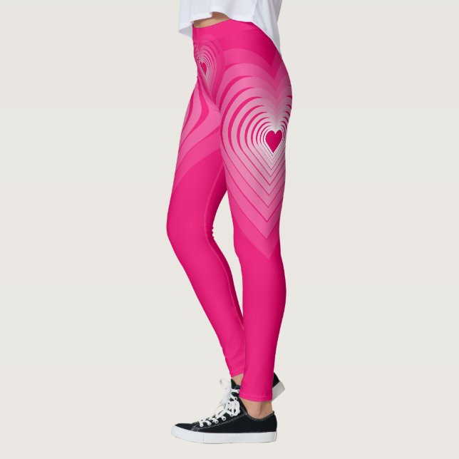 Rosa Hjärtklappning Leggings (Vänster)
