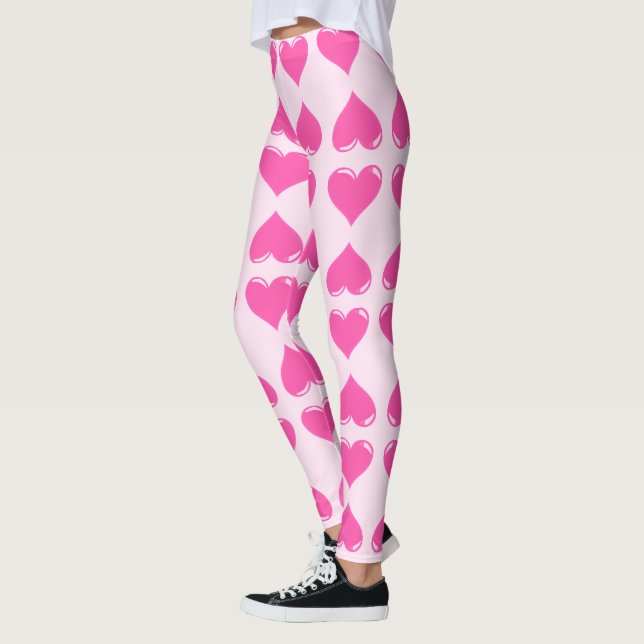 Rosa Hjärtklappning Leggings (Vänster)