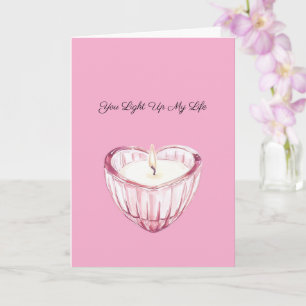 Rosa hjärtljus Lys upp mitt liv Kort
