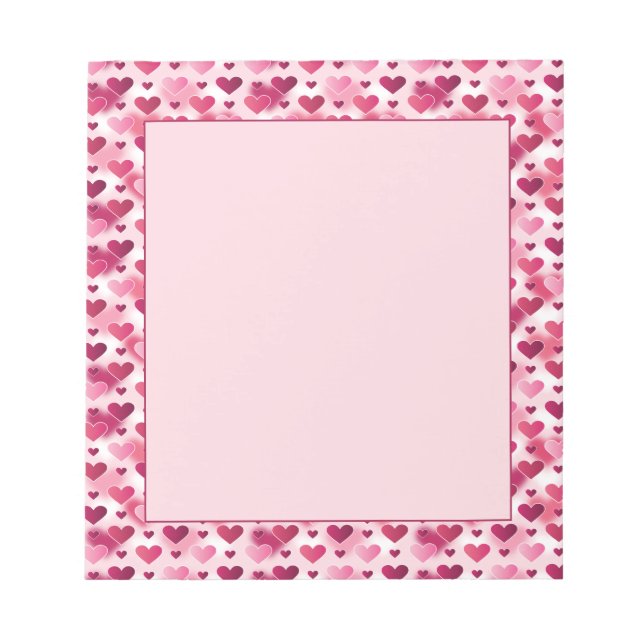Rosa hjärtmönster - Alla hjärtans dag-tema Anteckningsblock (Framsida)