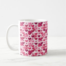 Rosa hjärtmönster kaffemugg
