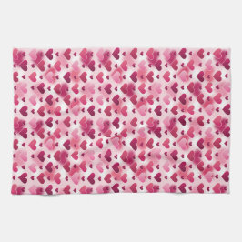 Rosa hjärtmönster kökshandduk
