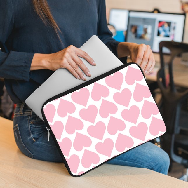 Rosa hjärtmönster, Romantiskt, Kärlek Laptop Fodral (Skapare uppladdad)