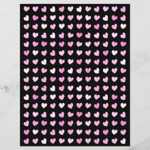 Rosa hjärtmönster Scrapbookpapper