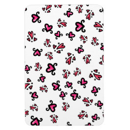 Rosa hjärtmönster – Sött doodle-design Magnet