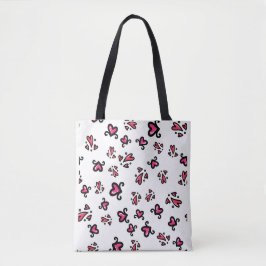 Rosa hjärtmönster – Sött doodle-design Tygkasse