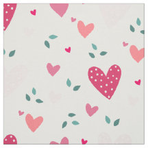 Rosa hjärtmönstrad babyflick rum fabric