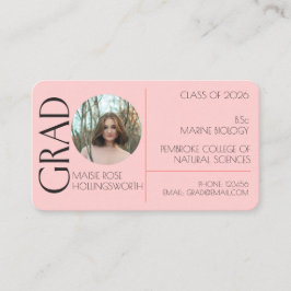 Rosa hjärtmönstrat visitkort