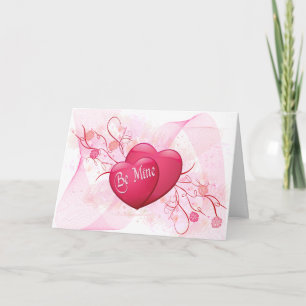 Rosa Hjärtningar är Mine Valentine Card Helgkort