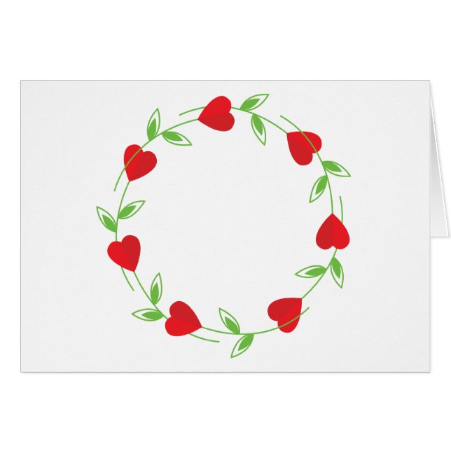 Rosa hjärtor hälsningskort (Framsidan Horizontal)