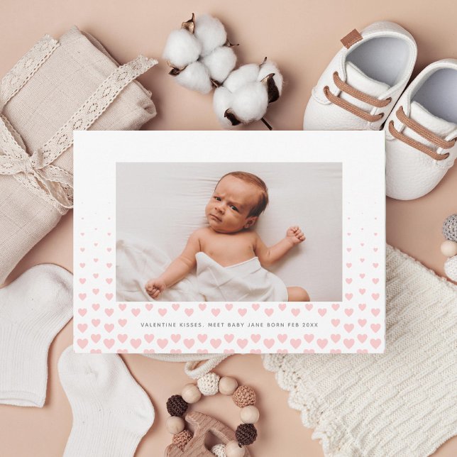 Rosa Hjärtövertoningsvalentinfoto Julkort (Skapare uppladdad)