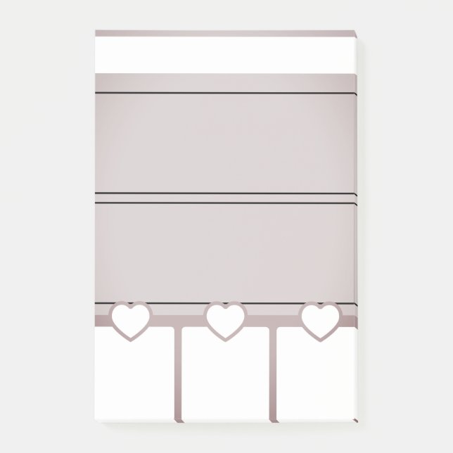 Rosa Hjärtvårdad daglig planering Bokför antecknin Post-it Block (Framsida)