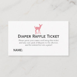Rosa Hjort Diaper Raffle Biljett Girls Baby Shower Tilläggskort