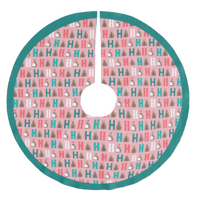 Rosa Ho Ho Ho Armadillo Julgransmatta Borstad Polyester (Framsidan)