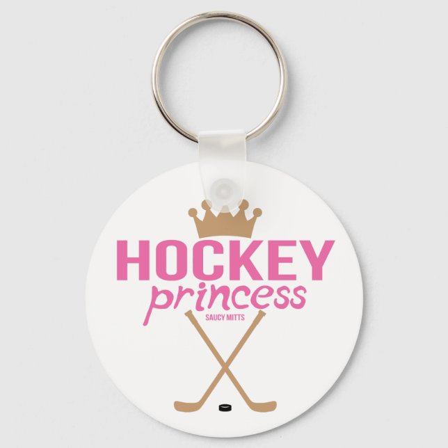 Rosa Hockey Princess Sticks för kvinnor Nyckelring (Framsida)