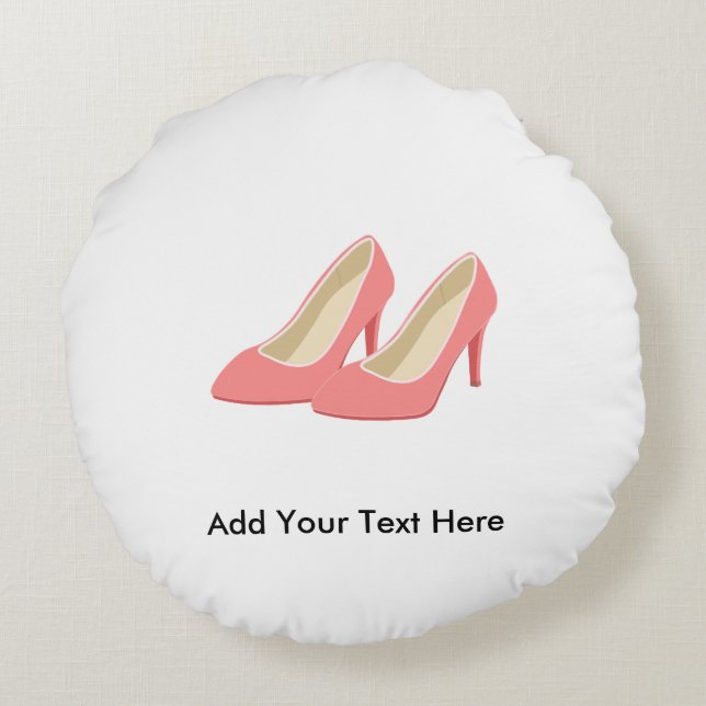 Rosa högklackar - den eleganta 50-tal pumpar rund kudde (Baksidan)