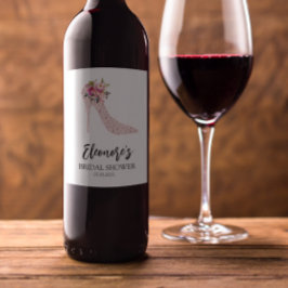 Rosa Högklackar Möhippa Vinflaska Etikett