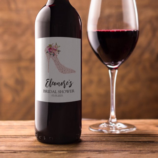 Rosa Högklackar Möhippa Vinflaska Etikett (Skapare uppladdad)