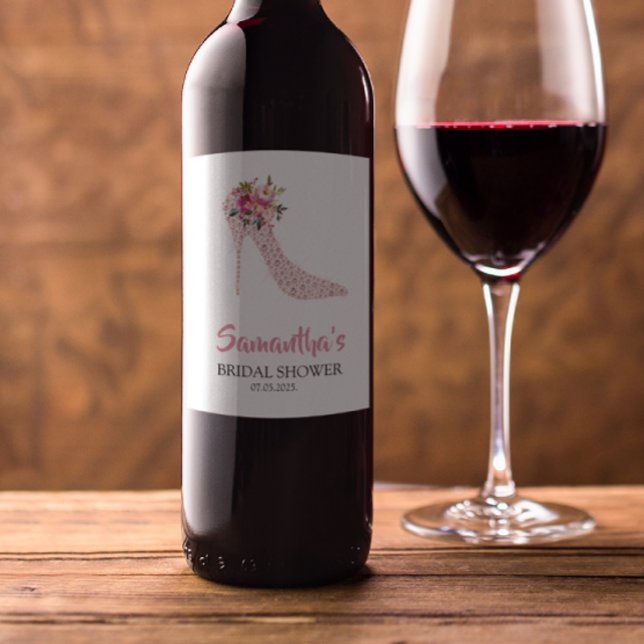 Rosa Högklackar Möhippa Vinflaska Etikett (Skapare uppladdad)