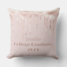 Rosa högskolan Student Glitter Dekorativ kudde