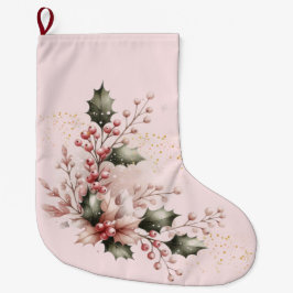 Rosa Holly och Bär Stor Julstrumpa