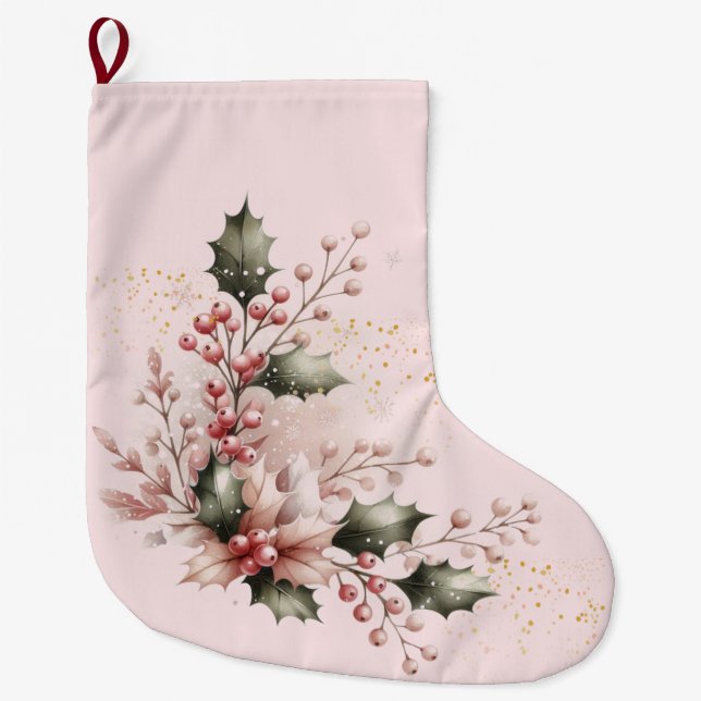 Rosa Holly och Bär Stor Julstrumpa (Framsidan)