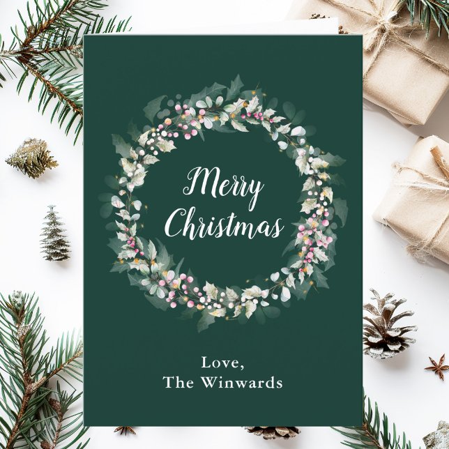 Rosa Holly Wandan God jul Helgkort (Skapare uppladdad)