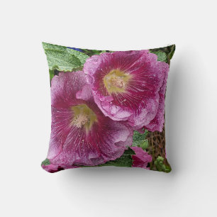 Rosa hollyhock skönhet kudde