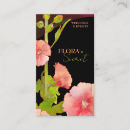 Rosa Hollyhocks Elegant Florist Visitkort