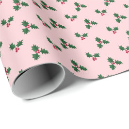 Rosa Hollymönster Presentpapper