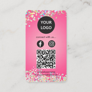 Rosa Holograf Anpassningsbar Cards modern Social M Visitkort