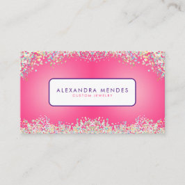 Rosa Holograf Glitter Background Trendig Visitkort