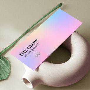 Rosa Holografik Iridescent Esthetician Mini Visitkort