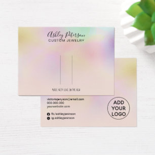 Rosa holografisk ombre barrette-visning visitkort