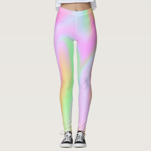 Rosa Holografiska regnbågslangar Leggings