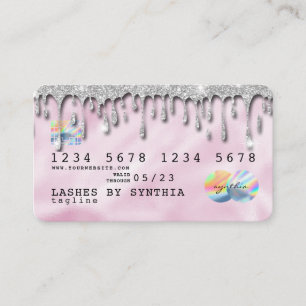 Rosa Holograph Unicorn Kredit Card lägg till din l Visitkort
