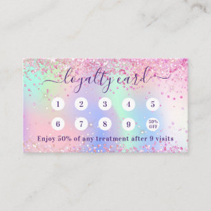 Rosa holograpic glitter qr-kodförmånskort visitkort