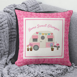Rosa Home Sweet Glamper Camper Dekorativ kudde