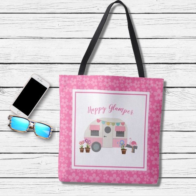 Rosa Home Sweet Glamper Camper Tygkasse (Skapare uppladdad)
