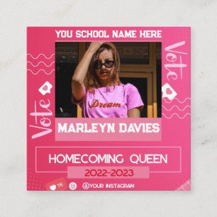 Rosa Homecoming Queen Kampanj Flyer Tilläggskort