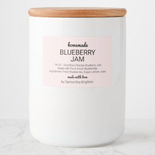 Rosa Homemade Blueberry Sylt Kitchen Pantry Mat Etiketter
