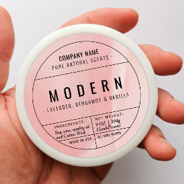 Rosa Homemade Candle Product Label Stickers Runt Klistermärke