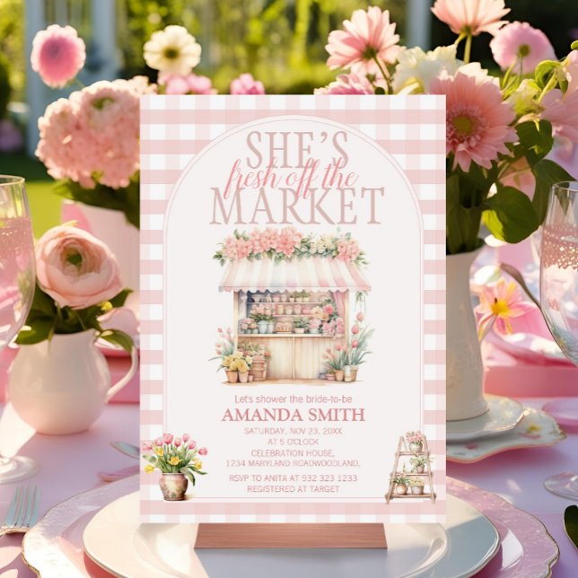  Rosa Hon är färsk från Blommigten på marknaden Inbjudningar (Skapare uppladdad)