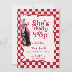 Rosa Hon Är Redo Att Få Barn Babyshower Inbjudningar