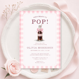 Rosa Hon Är Redo Att Få Barn Babyshower Inbjudningar