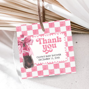 Rosa Hon är redo att poppa Baby Shower Fördelnings Gåvor Etiketter